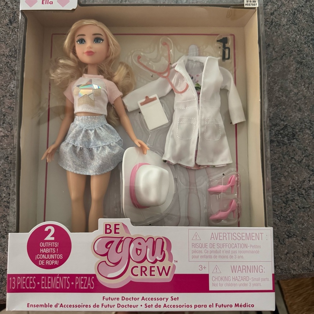 Be You Crew Future Doctor Doll and Accessory Set NWT
